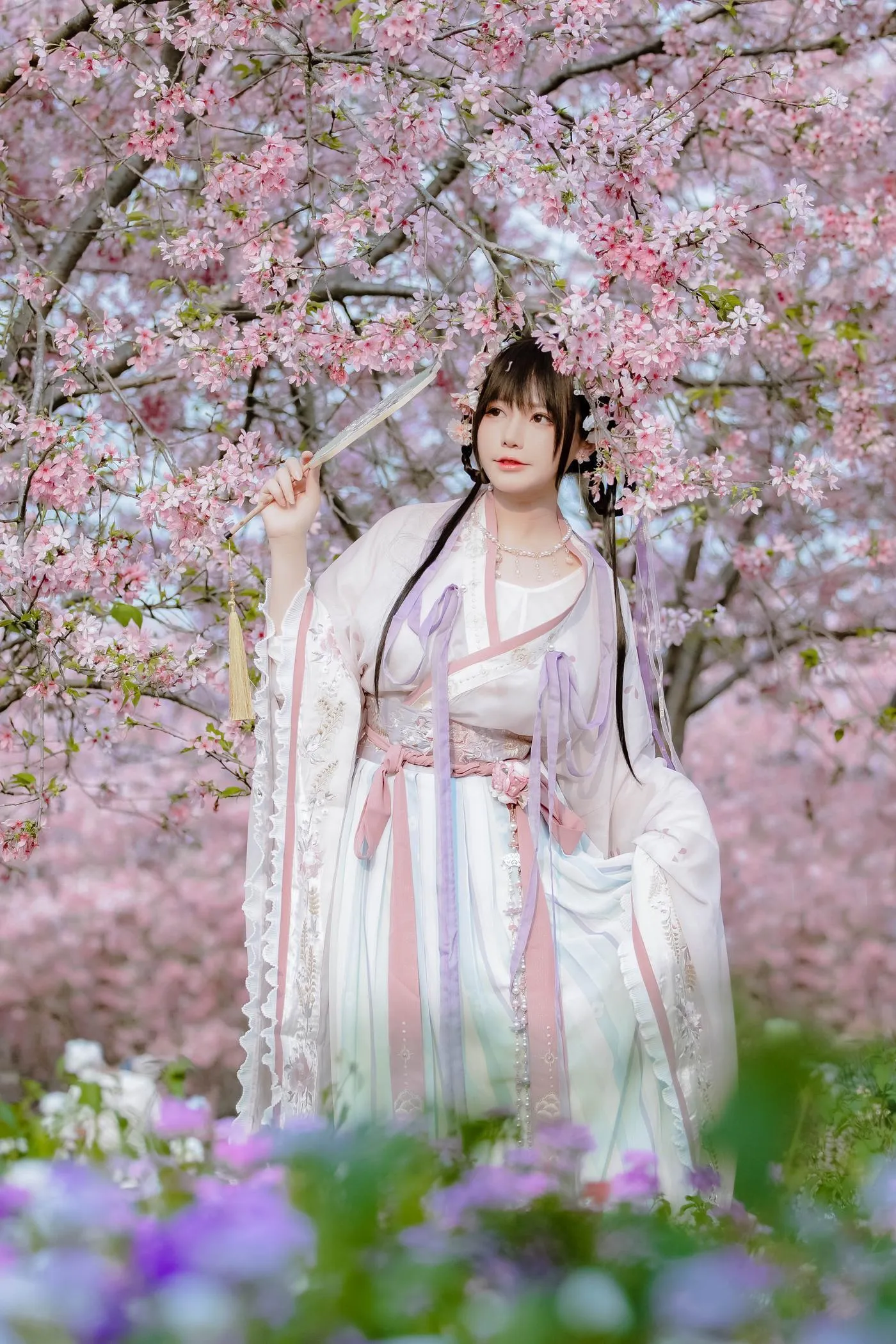 Nyako喵子 – NO.35 樱花汉服 花神祈愿 [52P]插图1